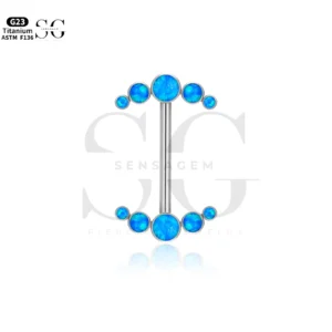 SGYS9025 Titanium Nipple Piercing Jewellery with 5 CZ Ends