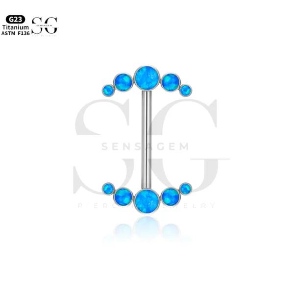 SGYS9025 Titanium Nipple Piercing Jewellery with 5 CZ Ends