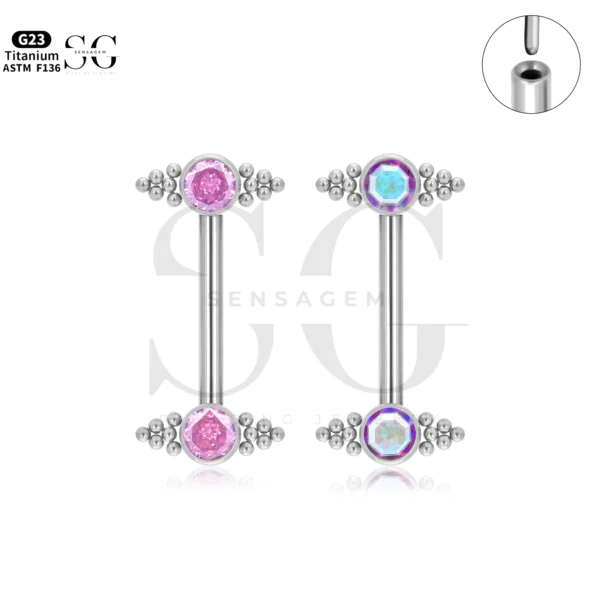 SGYS9048 Titanium Threadless Nipple Piercing Jewellery