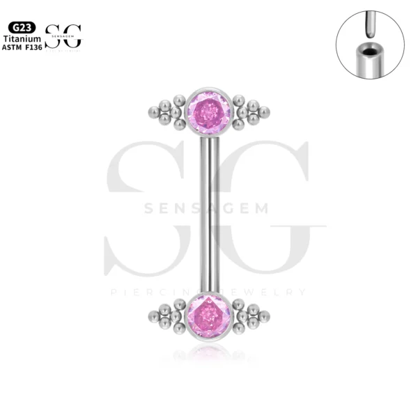 SGYS9048 Titanium Threadless Nipple Piercing Jewellery - Image 3