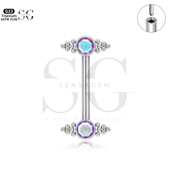 SGYS9048 Titanium Threadless Nipple Piercing Jewellery - Image 2