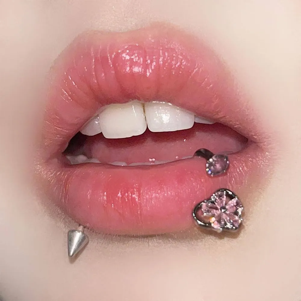 How to Choose Between Titanium and Stainless Steel for Different Piercing Types 4 Titanium labret stud in lip piercing