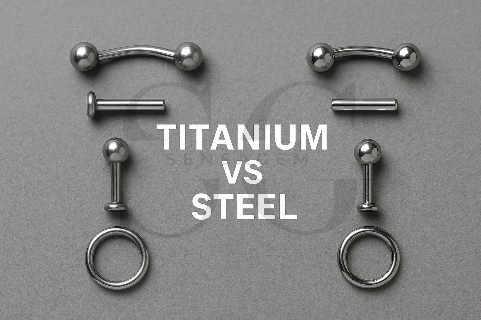 Titanium vs Stainless Steel body jewelry side-by-side comparison