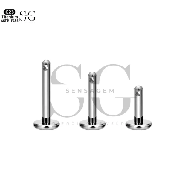 Sensagem SG4370 G23 Titanium Internally Threaded Labret with White Zircon Tops - Image 6