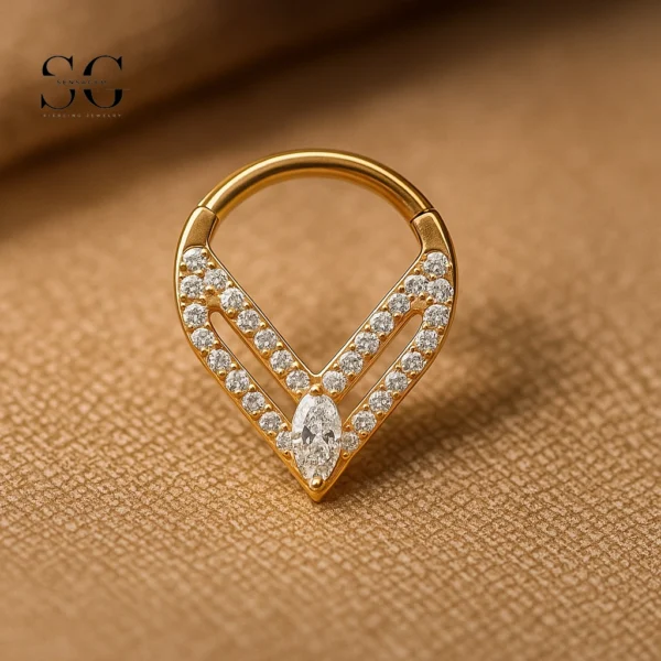 SG3221 Teardrop Zircon Nose Ring for Nose Piercing on Men