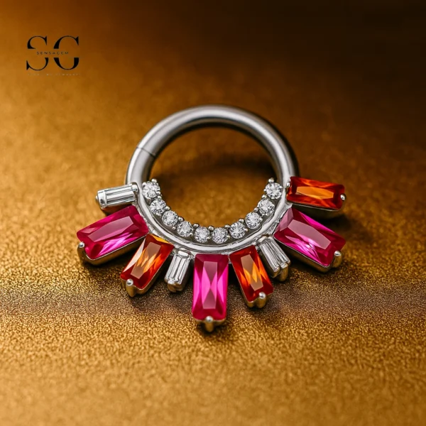 SG3223 Tri-Color Zircon Nose Ring | Diamond Nose Stud Jewelry