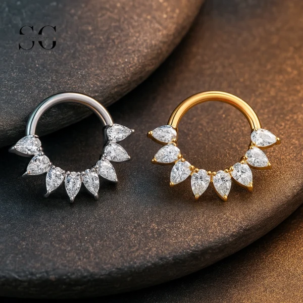 SG3224 Marquise Zircon Titanium Diamond Nose Ring