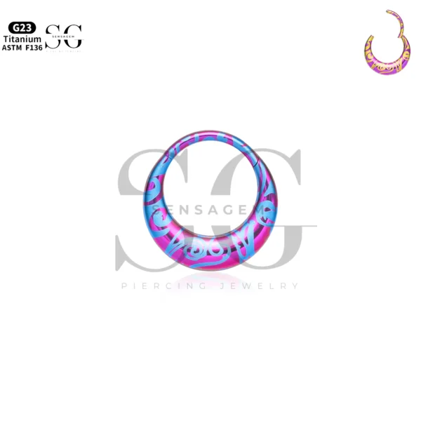 SG3245 Colorful G23 Titanium Nose Ring – 1.2×8/10/12mm | Gradient Purple, Blue, Green Shades - Image 2