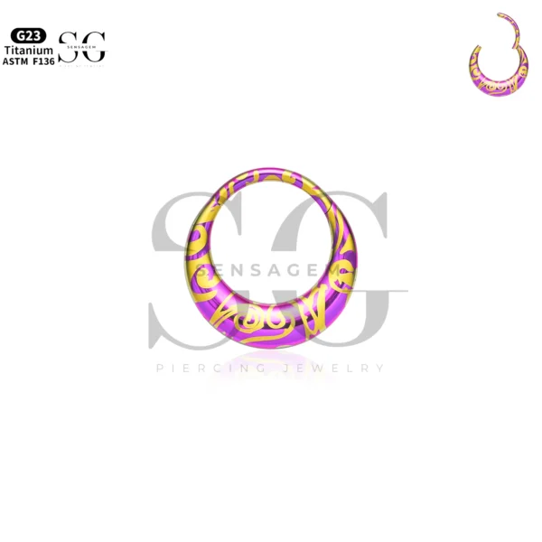 SG3245 Colorful G23 Titanium Nose Ring – 1.2×8/10/12mm | Gradient Purple, Blue, Green Shades - Image 3