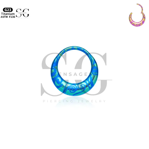 SG3245 Colorful G23 Titanium Nose Ring – 1.2×8/10/12mm | Gradient Purple, Blue, Green Shades - Image 4