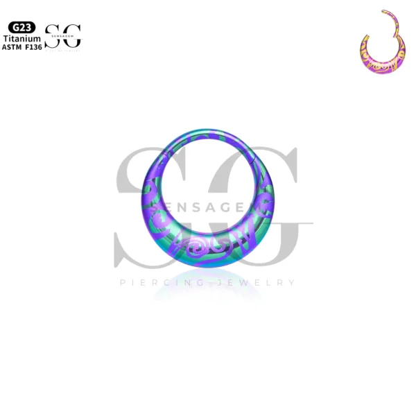 SG3245 Colorful G23 Titanium Nose Ring – 1.2×8/10/12mm | Gradient Purple, Blue, Green Shades - Image 5