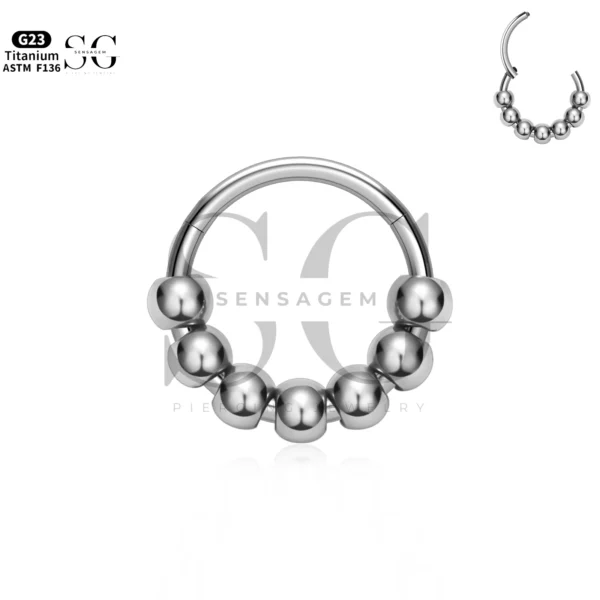 SG3246 G23 Titanium Nose Piercing Nose Ring with Opal – 1.2×8/10mm - Image 5