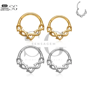 SG3249 G23 Titanium Gold Nose Ring – Hollow Design 1.2×8/10mm