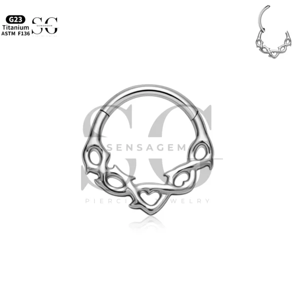 SG3249 G23 Titanium Gold Nose Ring – Hollow Design 1.2×8/10mm - Image 3