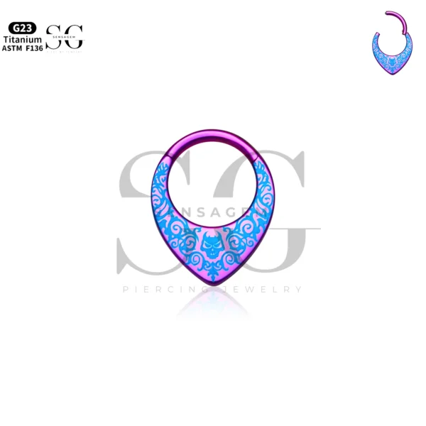 Sensagem SG3253 G23 Titanium Anodized Seamless Teardrop Ring - Image 2