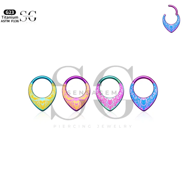 Sensagem SG3253 G23 Titanium Anodized Seamless Teardrop Ring