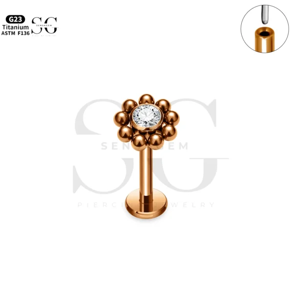 SG4283 Wholesale Titanium Labret with Round Zircon Ball - Image 4