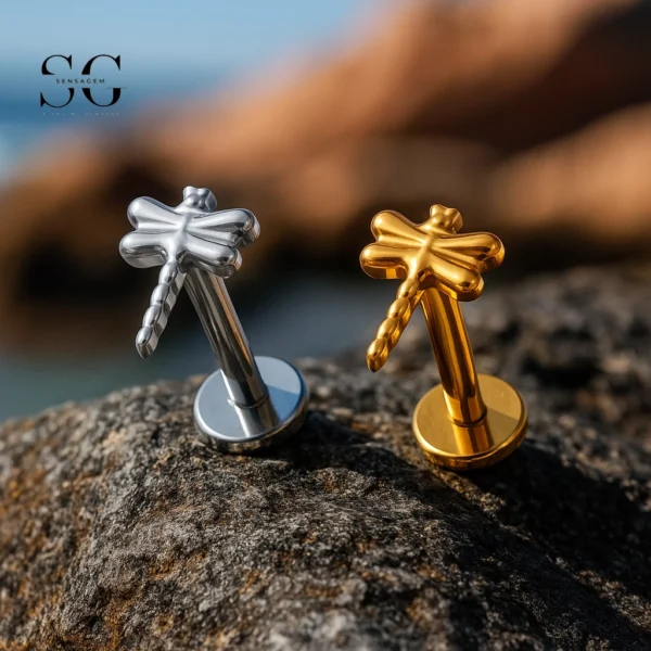 SG4286 Dragonfly Design Labret Piercing Stud Titanium