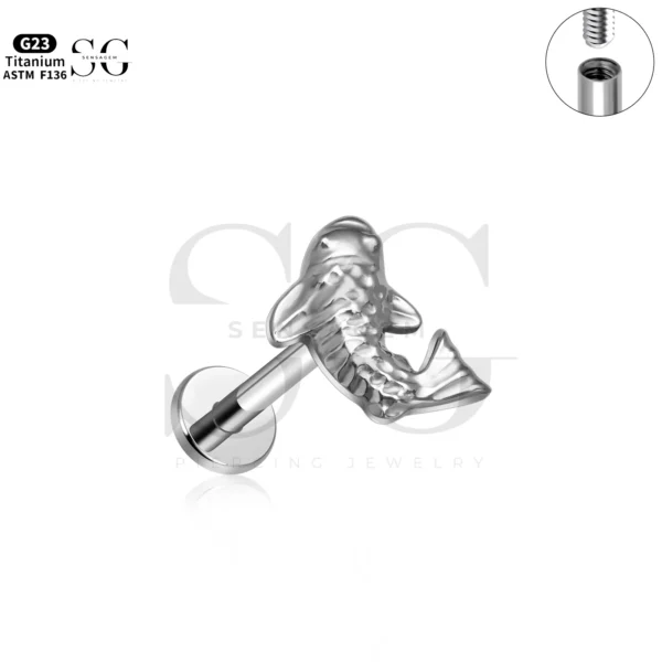 SG4287 Koi Fish Titanium Labret Piercing Jewellery - Image 2