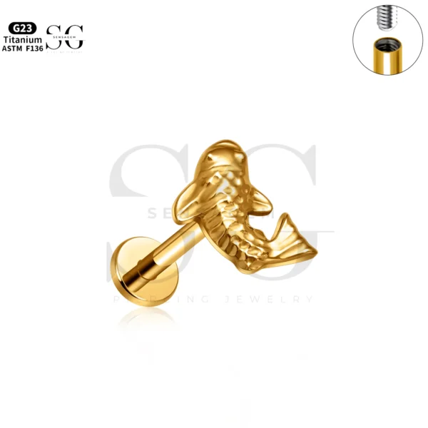SG4287 Koi Fish Titanium Labret Piercing Jewellery - Image 3