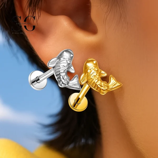 SG4287 Koi Fish Titanium Labret Piercing Jewellery