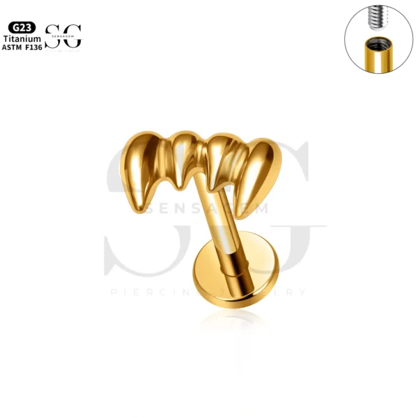 SG4290 Chain Fang Titanium Labret Piercing Jewelry - Image 2