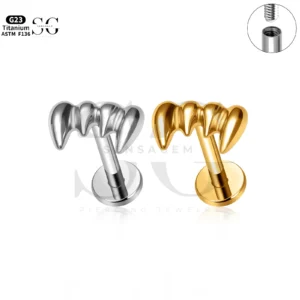 SG4290 Chain Fang Titanium Labret Piercing Jewelry