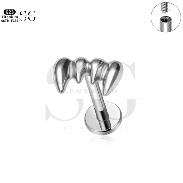 SG4290 Chain Fang Titanium Labret Piercing Jewelry - Image 3