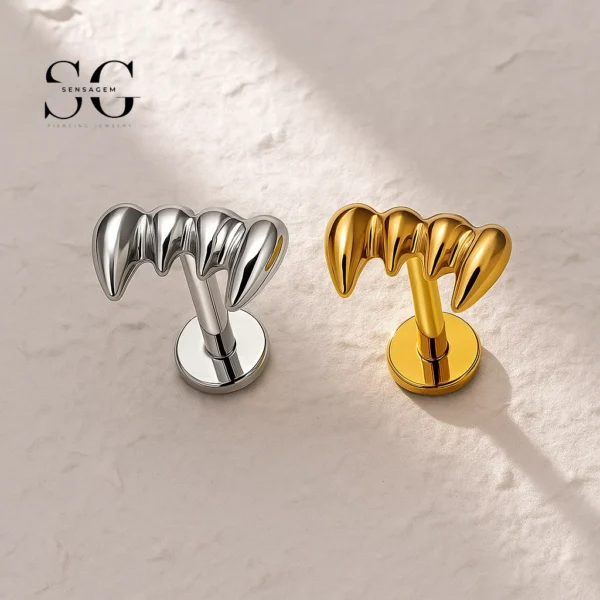 SG4290 Chain Fang Titanium Labret Piercing Jewelry