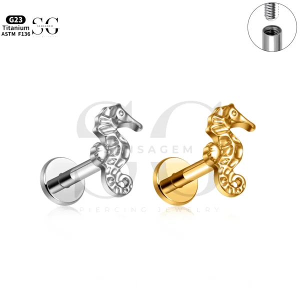 SG4295 Dinosaur Labret Piercing Lip Jewelry in Titanium