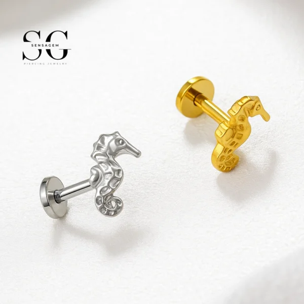 SG4295 Dinosaur Labret Piercing Lip Jewelry in Titanium