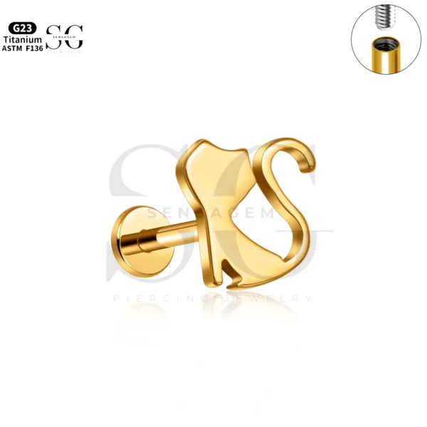 SG4298 Hello Kitty Style Titanium Labret Piercing Jewelry - Image 2
