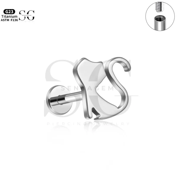 SG4298 Hello Kitty Style Titanium Labret Piercing Jewelry - Image 3