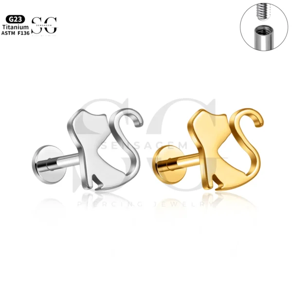 SG4298 Hello Kitty Style Titanium Labret Piercing Jewelry