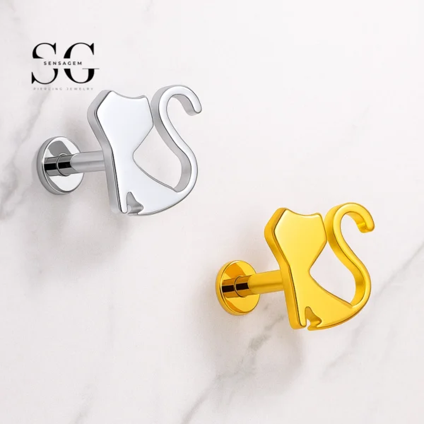 SG4298 Hello Kitty Style Titanium Labret Piercing Jewelry