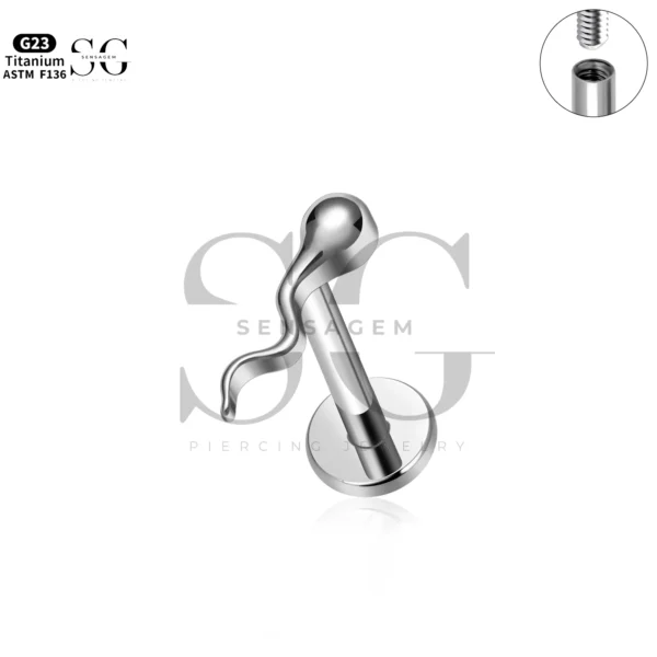 Sensagem SG4336 G23 Titanium Internally Threaded Wave Top Labret - Image 3