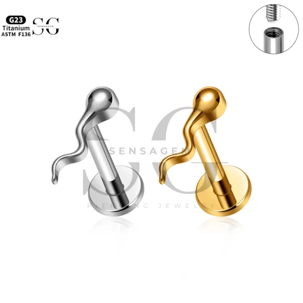 Sensagem SG4336 G23 Titanium Internally Threaded Wave Top Labret