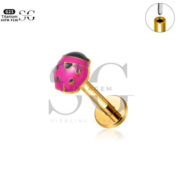 Sensagem SG4346 G23 Titanium Threadless Labrets with Playful Enamel & Zircon Tops - Image 2
