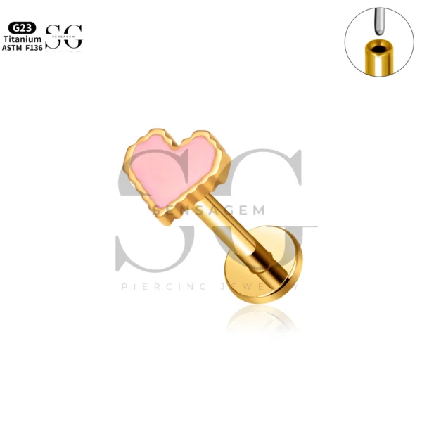 Sensagem SG4346 G23 Titanium Threadless Labrets with Playful Enamel & Zircon Tops - Image 3