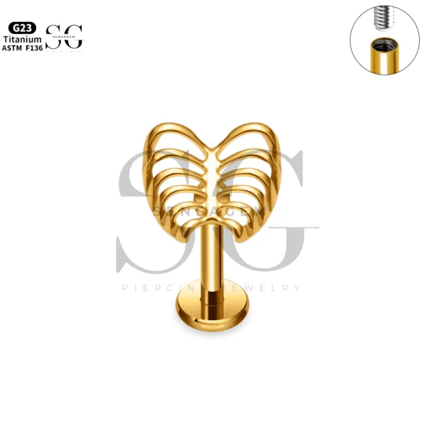 Sensagem SG4356 G23 Titanium Internally Threaded Feather/Leaf Top Labret - Image 2