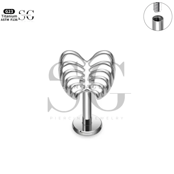Sensagem SG4356 G23 Titanium Internally Threaded Feather/Leaf Top Labret