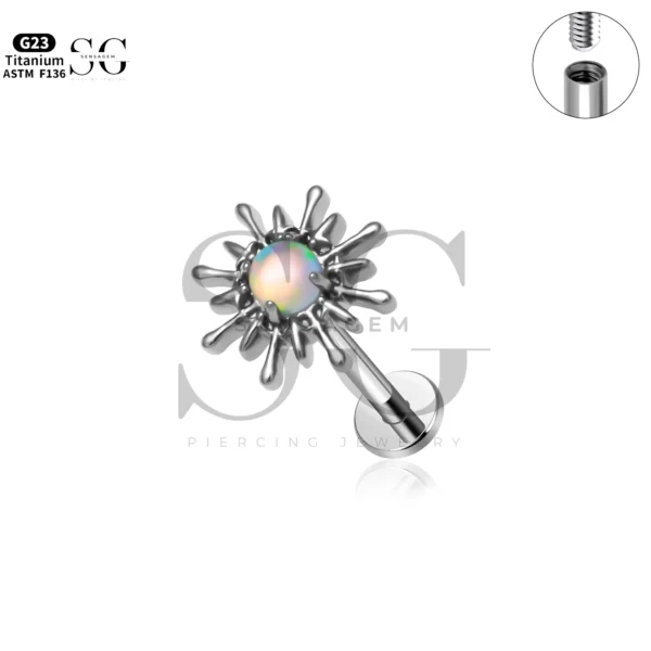 Sensagem SG4361 G23 Titanium Internally Threaded Opal Burst Labret
