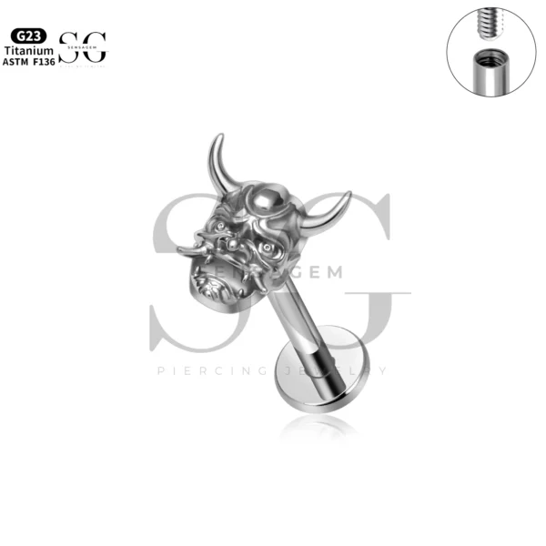Sensagem SG4362 G23 Titanium Internally Threaded Demon Skull Labret