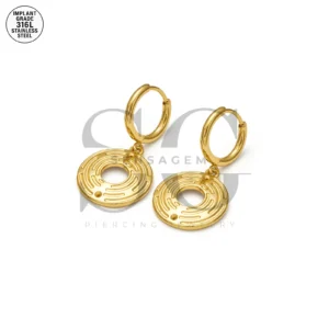 SG9061 Gold Hollow Round Hoops – Stylish Jewellers Ear Piercing