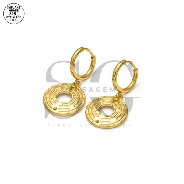 SG9061 Gold Hollow Round Hoops – Stylish Jewellers Ear Piercing