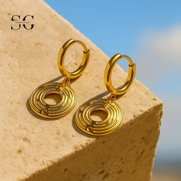 SG9061 Gold Hollow Round Hoops – Stylish Jewellers Ear Piercing