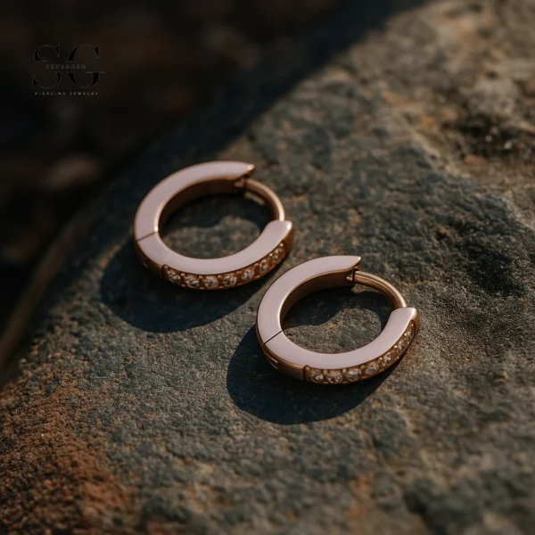 SG9064 Round Gold Hoops – Ear Piercing Best Pick in 316L Steel