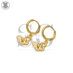 SG9072 Butterfly Dangle Ear Hoops – Home Ear Piercing Style