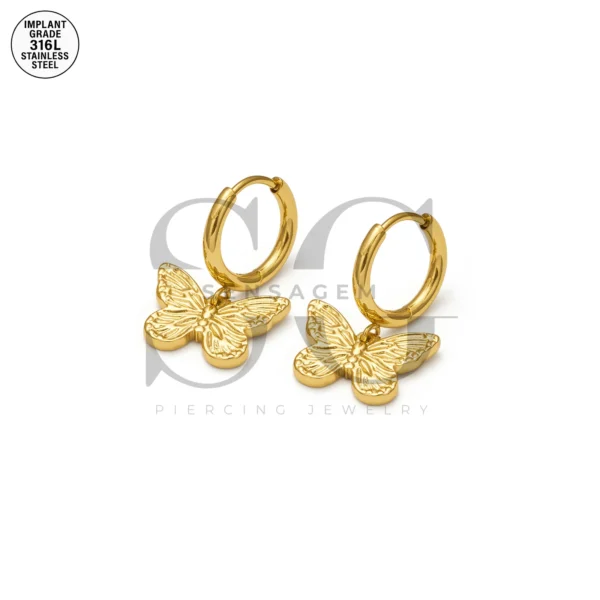 SG9074 Bowknot Ear Hoops – Gold Ear Piercing Types Jewelry