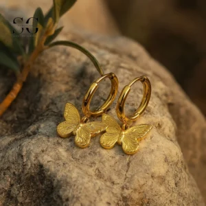 SG9074 Bowknot Ear Hoops – Gold Ear Piercing Types Jewelry